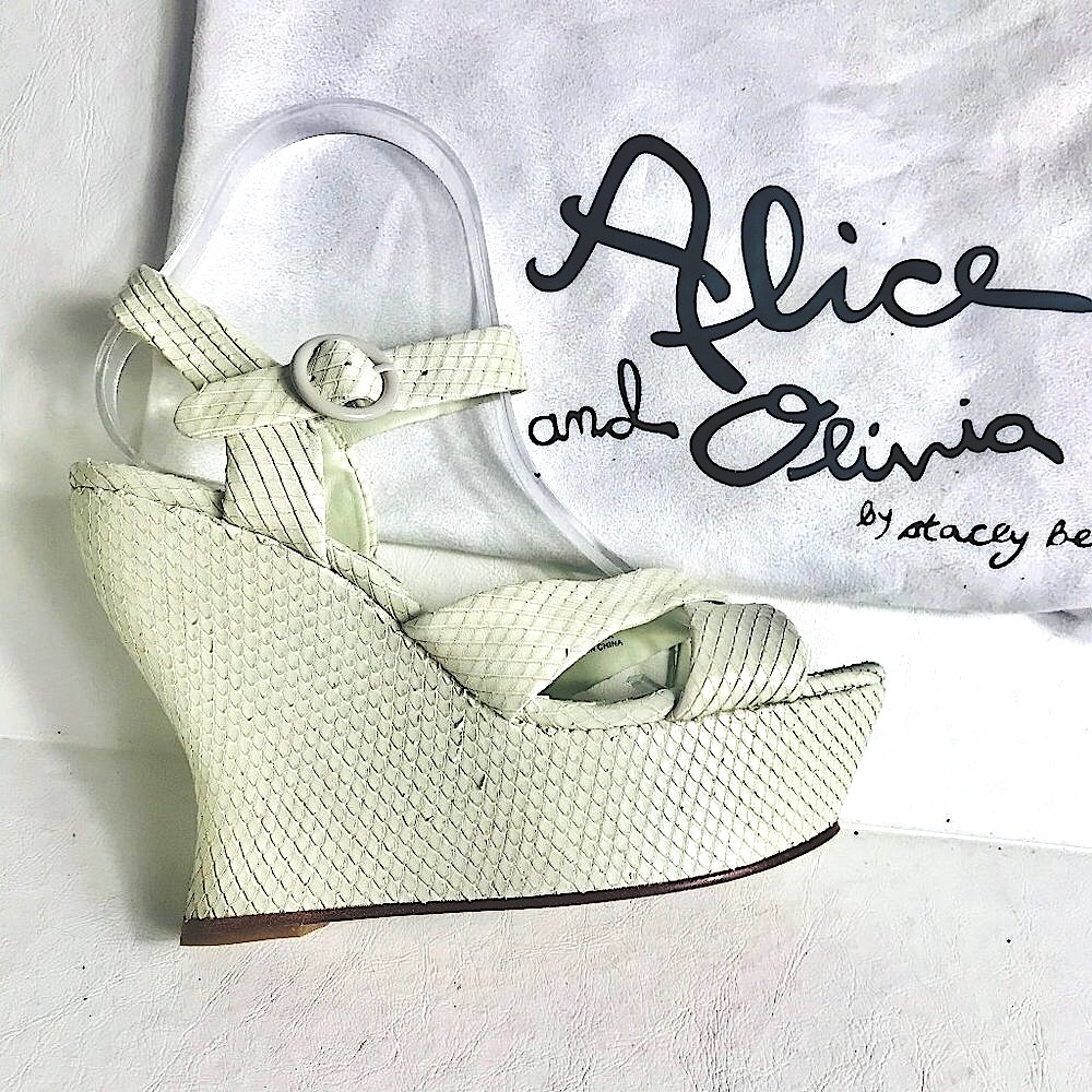 Alice + Olivia Python Chunky Platform Wedge - image 3
